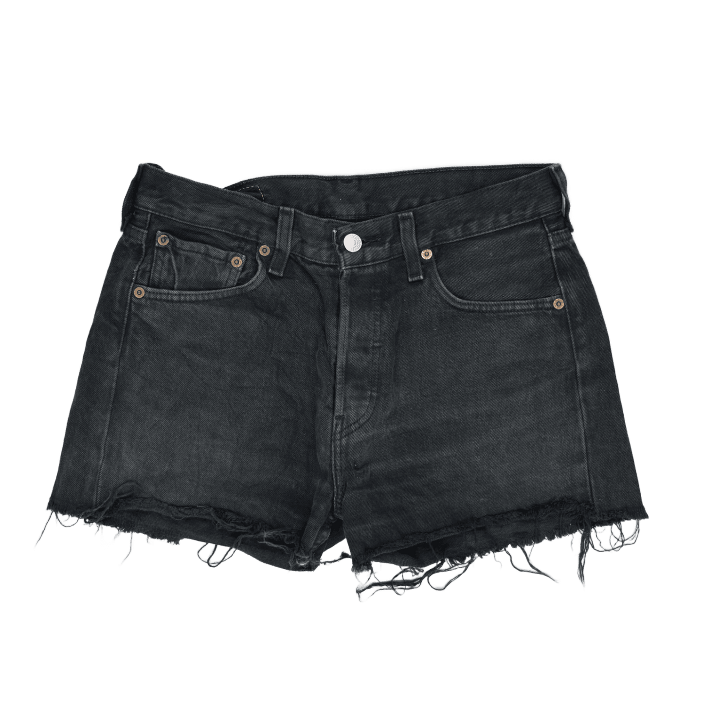 Levi's 501 Black Denim Cut-Off Shorts Women's W29 L34 Vintage Cotton Casual