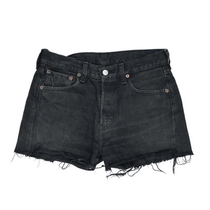 Levi's 501 Black Denim Cut-Off Shorts Women's W29 L34 Vintage Cotton Casual