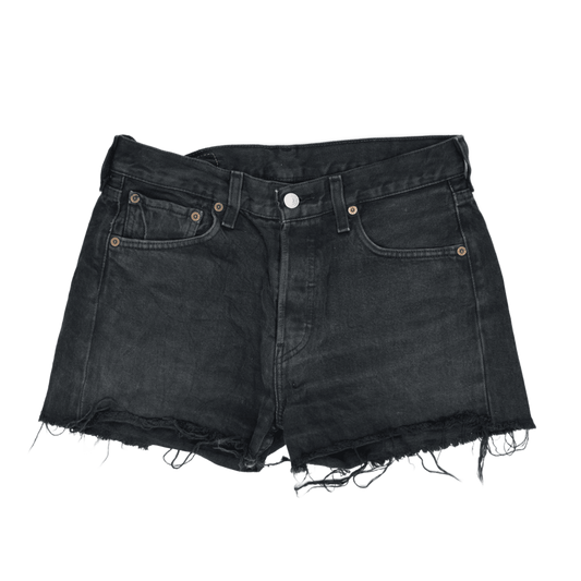 Levi's 501 Black Denim Cut-Off Shorts Women's W29 L34 Vintage Cotton Casual