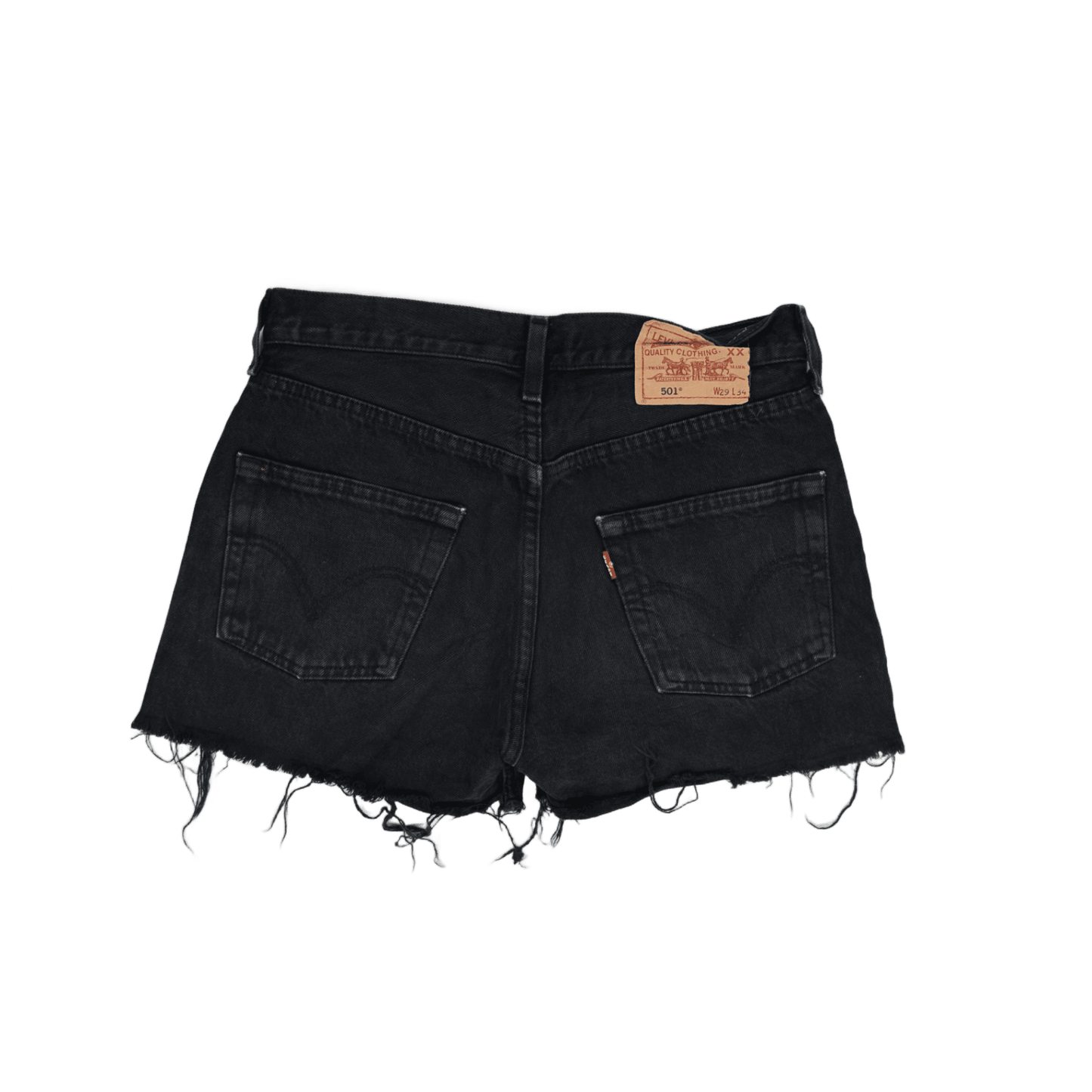 Levi's 501 Black Denim Cut-Off Shorts Women's W29 L34 Vintage Cotton Casual