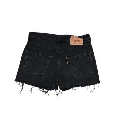 Levi's 501 Black Denim Cut-Off Shorts Women's W29 L34 Vintage Cotton Casual