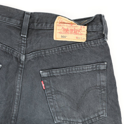 Levi's 501 Black Denim Cut-Off Shorts Women's W29 L34 Vintage Cotton Casual
