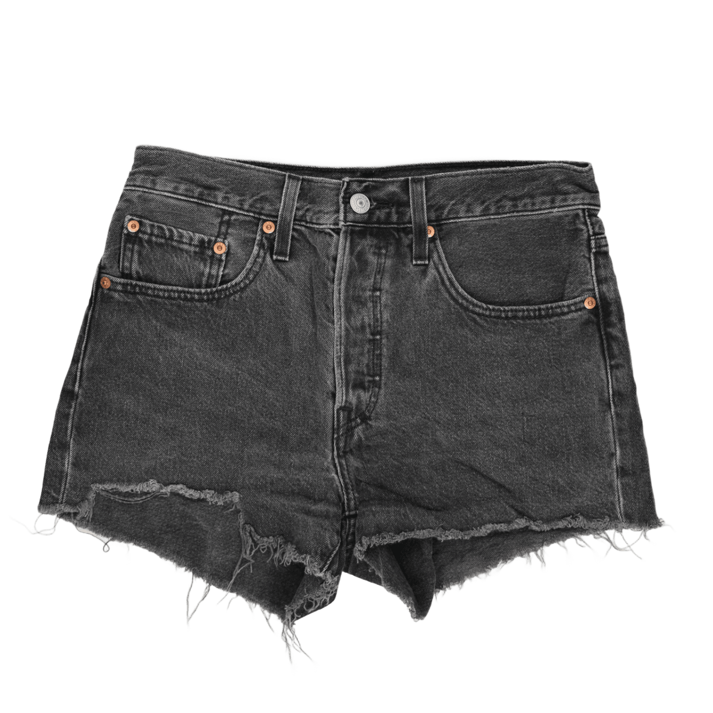 Levi's 501 High Rise Cut-Off Denim Shorts Faded Black W31 100 Percent Cotton Vintage