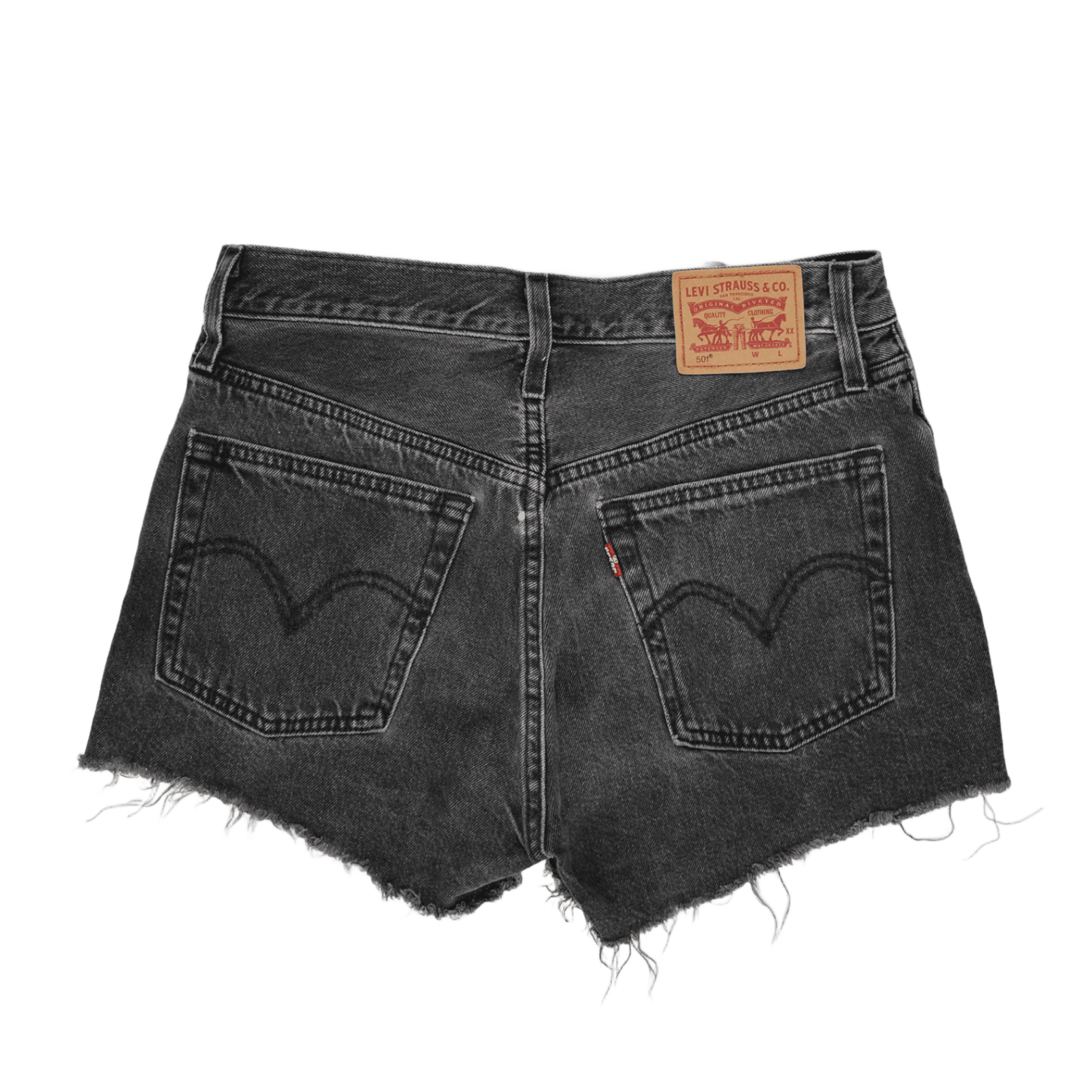 Levi's 501 High Rise Cut-Off Denim Shorts Faded Black W31 100 Percent Cotton Vintage