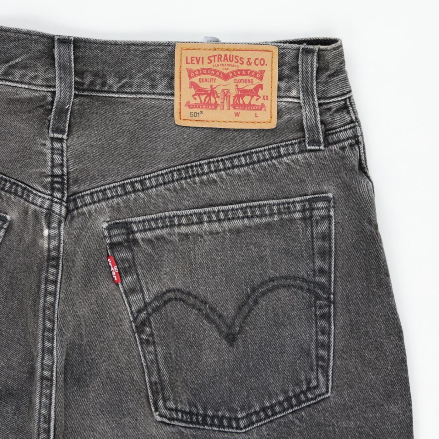 Levi's 501 High Rise Cut-Off Denim Shorts Faded Black W31 100 Percent Cotton Vintage