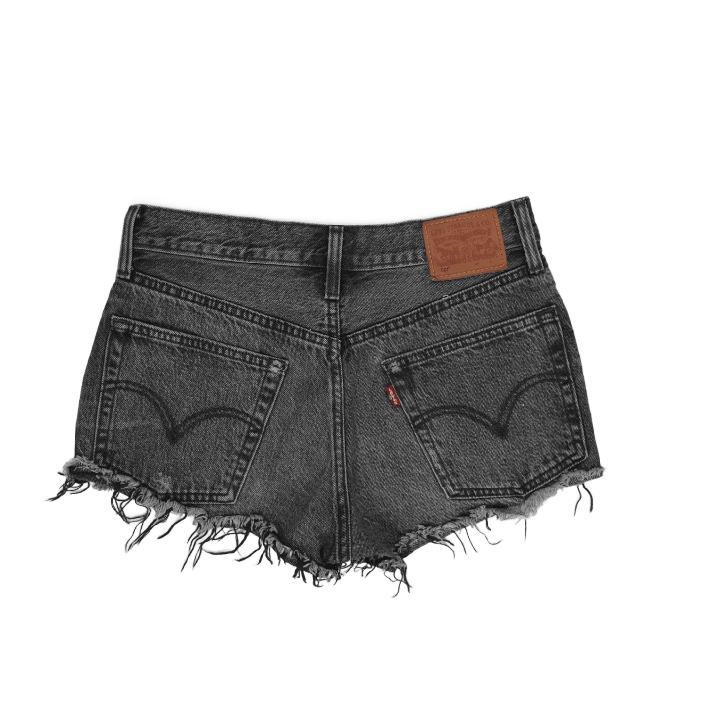 Levi's Black Distressed High Waisted Cut Off Shorts W28 Cotton Denim Vintage