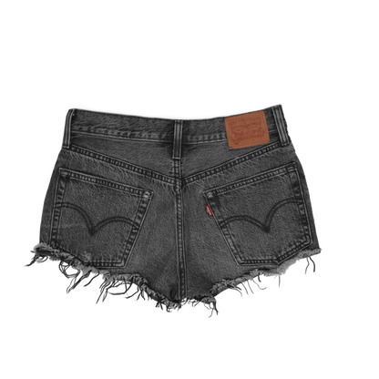 Levi's Black Distressed High Waisted Cut Off Shorts W28 Cotton Denim Vintage