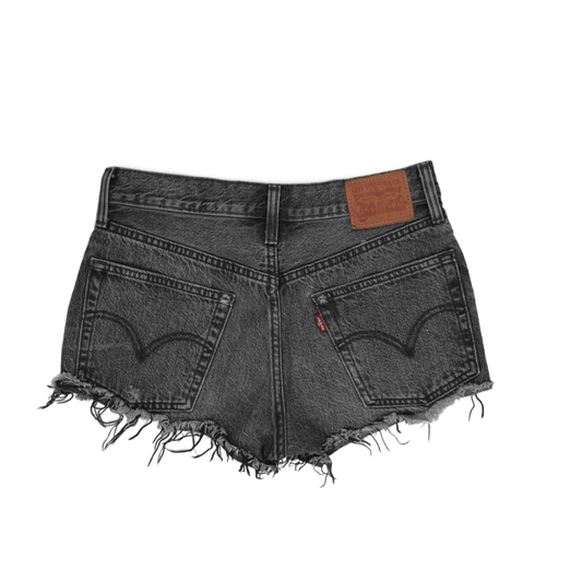 Levi's Black Distressed High Waisted Cut Off Shorts W28 Cotton Denim Vintage