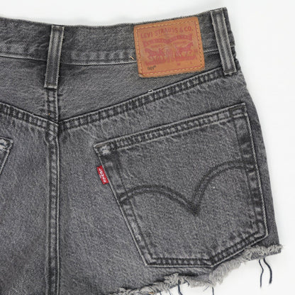 Levi's Black Distressed High Waisted Cut Off Shorts W28 Cotton Denim Vintage