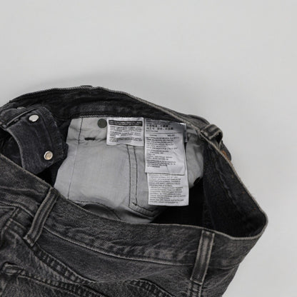 Levi's Black Distressed High Waisted Cut Off Shorts W28 Cotton Denim Vintage