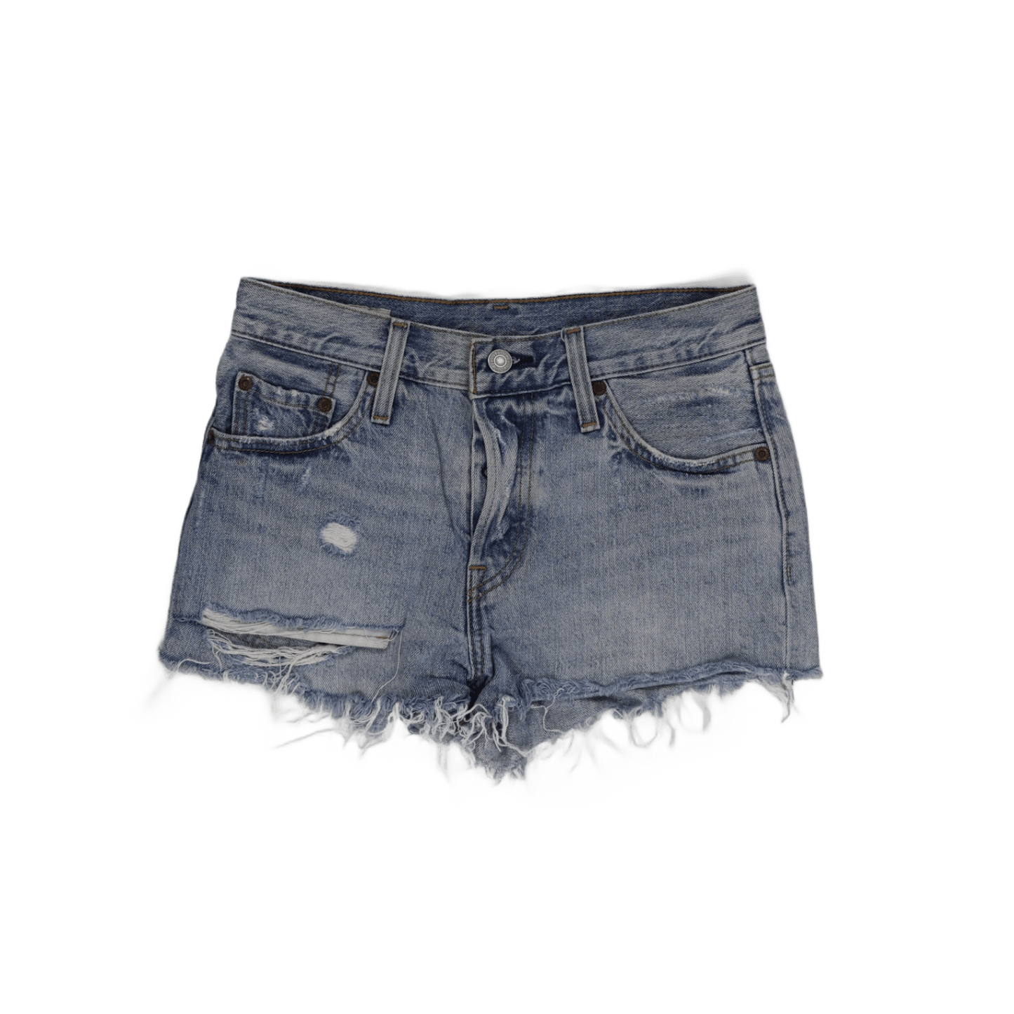Levi's 501 Women's Distressed Denim Shorts Vintage Blue W32 100% Cotton