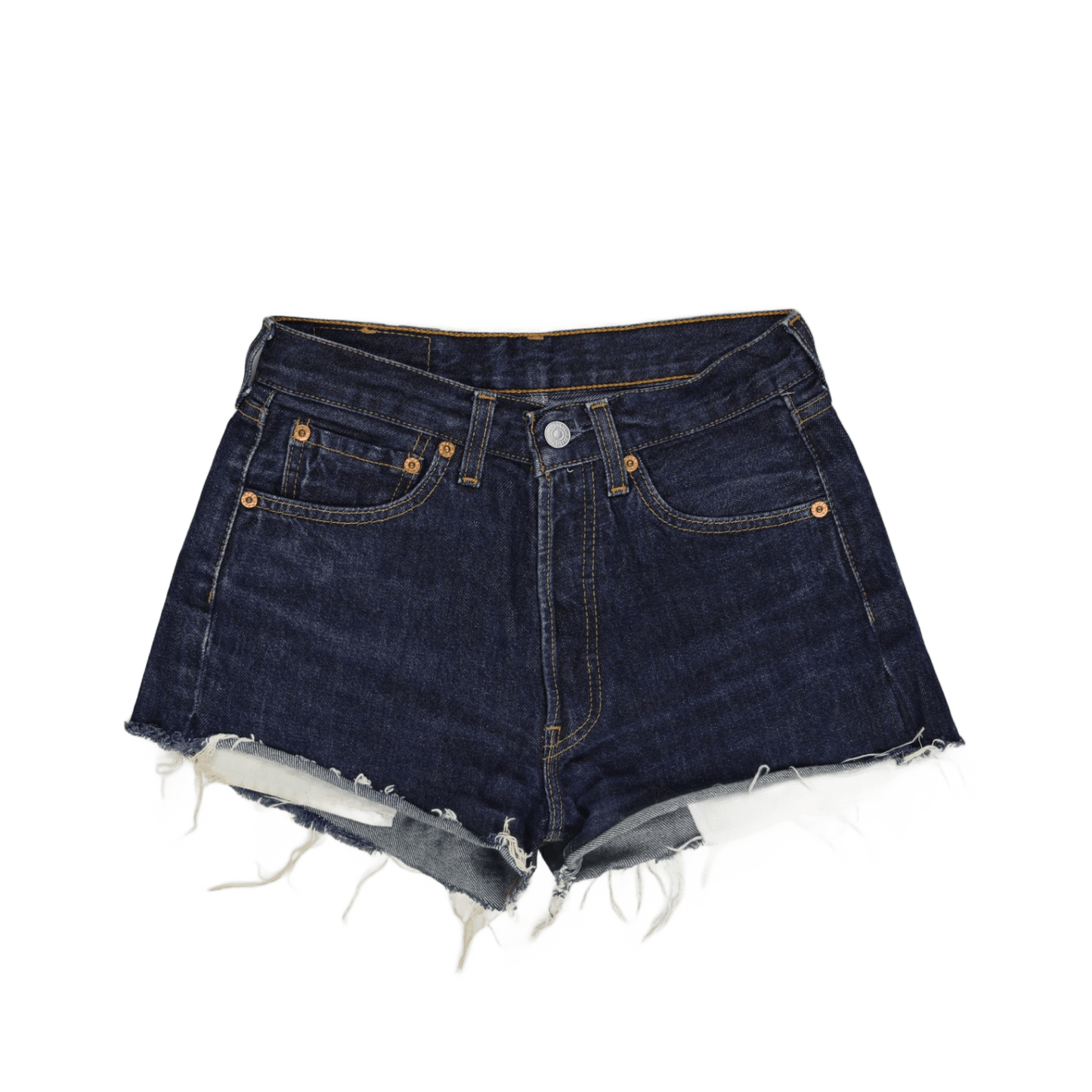 Levi's 501 High-Waisted Cut-Off Denim Shorts Blue W27 L34 100% Cotton
