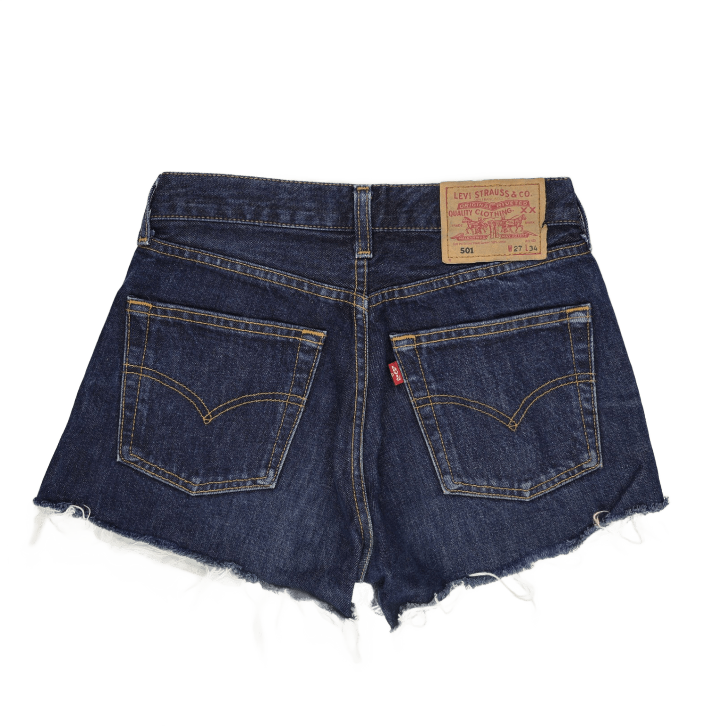 Levi's 501 High-Waisted Cut-Off Denim Shorts Blue W27 L34 100% Cotton