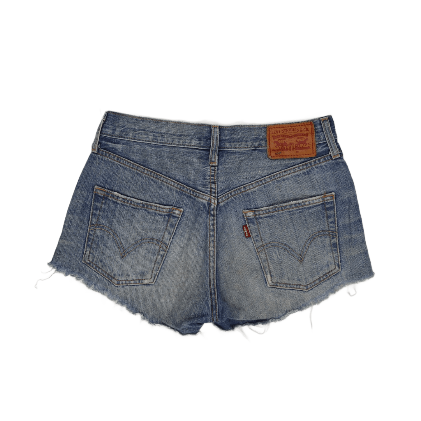 Levi's 501 High-Rise Distressed Denim Shorts Vintage Blue W31 100% Cotton