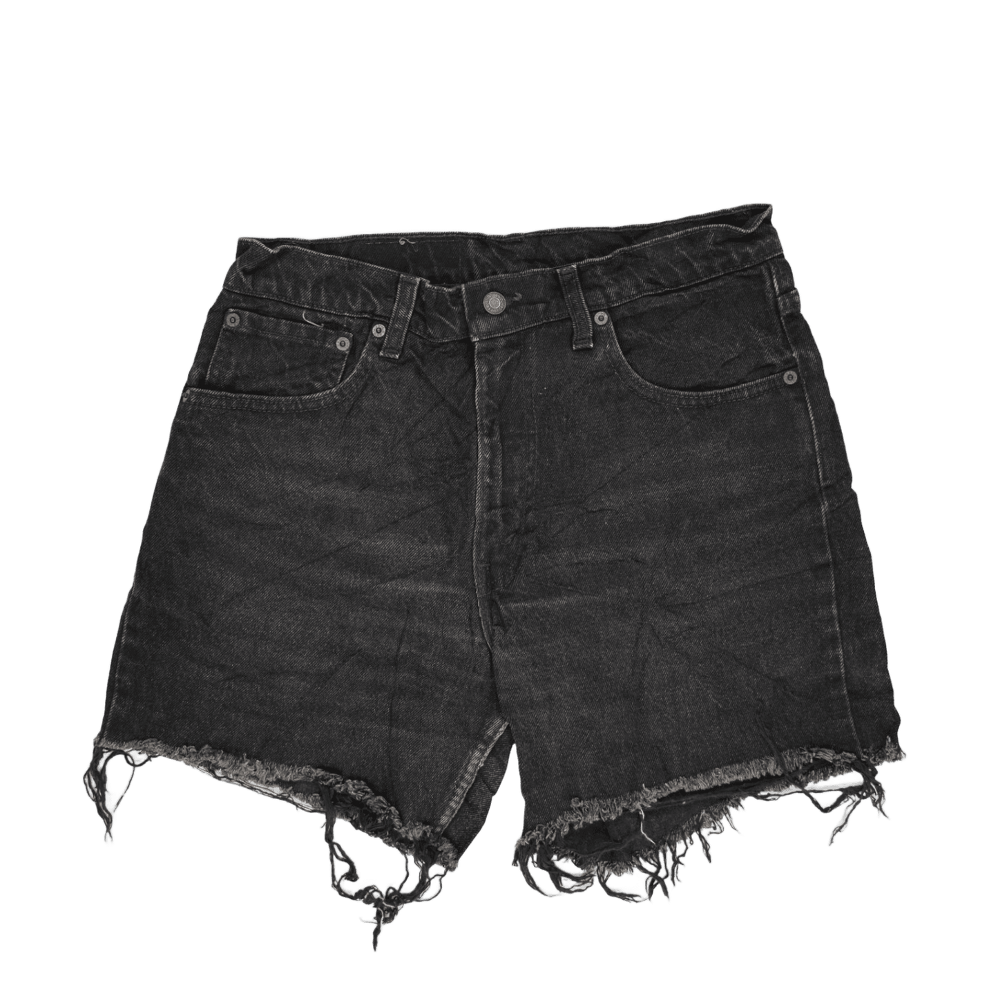 Levi's 550 Black Denim Cut-Off Vintage Shorts W33 L30 100% Cotton