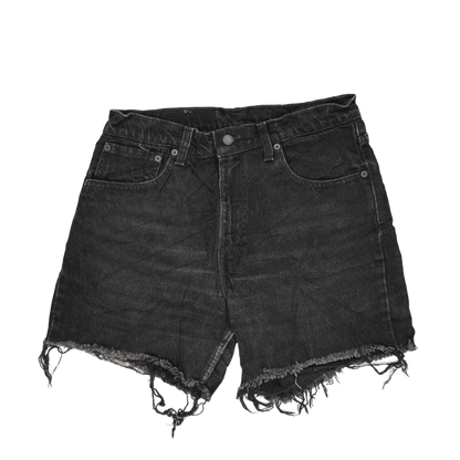 Levi's 550 Black Denim Cut-Off Vintage Shorts W33 L30 100% Cotton