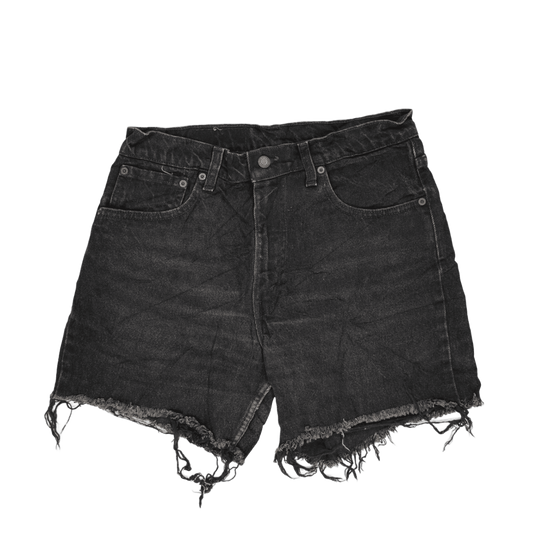 Levi's 550 Black Denim Cut-Off Vintage Shorts W33 L30 100% Cotton