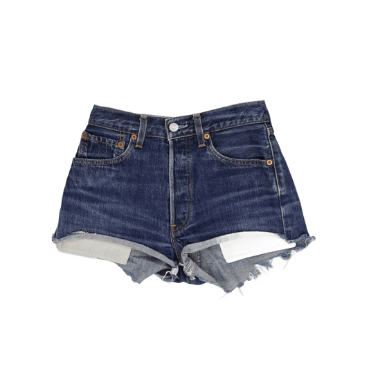 Levi's 501 Vintage High Waisted Denim Shorts Blue W28 L34 Cotton Denim