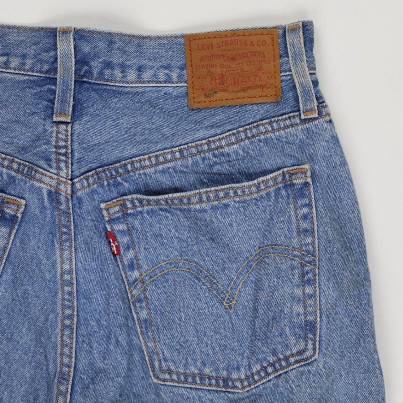 Levi's 501 Vintage High Waisted Blue Denim Shorts W34 Cotton