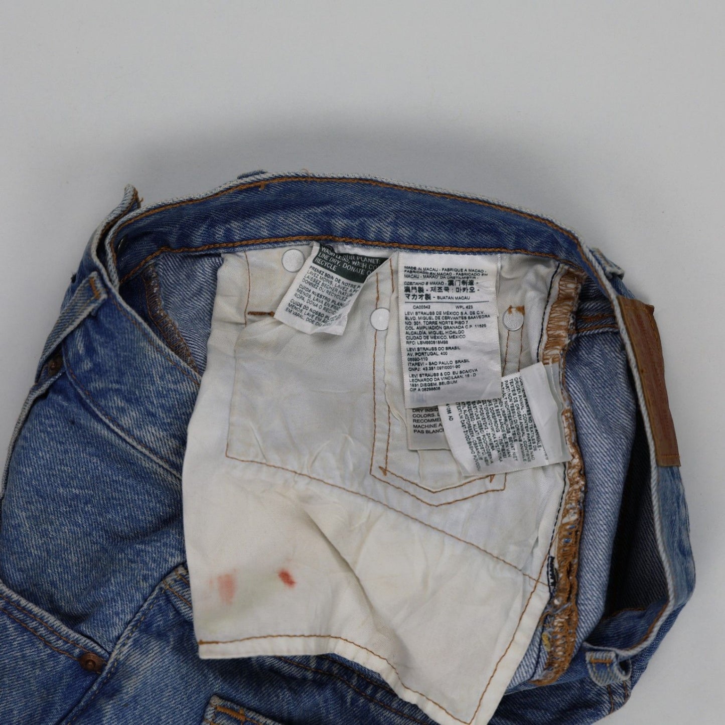 Levi's 501 Vintage High Waisted Blue Denim Shorts W34 Cotton