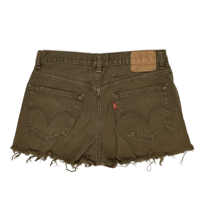 Levi's 550 Olive Cut Off Denim Shorts W33 L34 Vintage Cotton