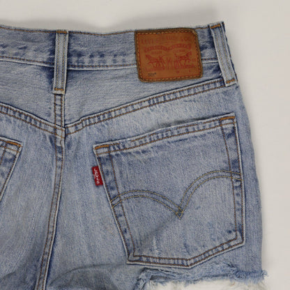 Levi's Vintage Light Blue Denim Shorts W27 100% Cotton Distressed