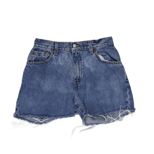 Levi's Vintage 550 Relaxed Distressed Denim Shorts Light Blue Size M 100 Percent Cotton