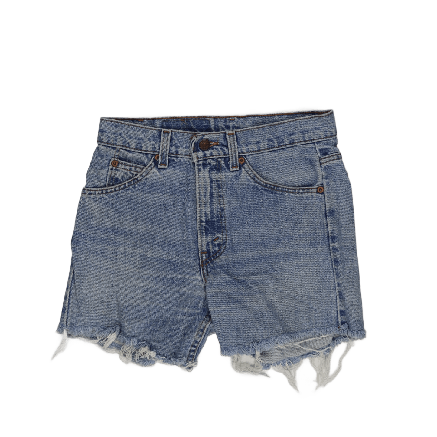 Levi's Vintage Blue Denim Shorts Women's W29 Cotton 3 Inch Inseam Distressed Cut-Off