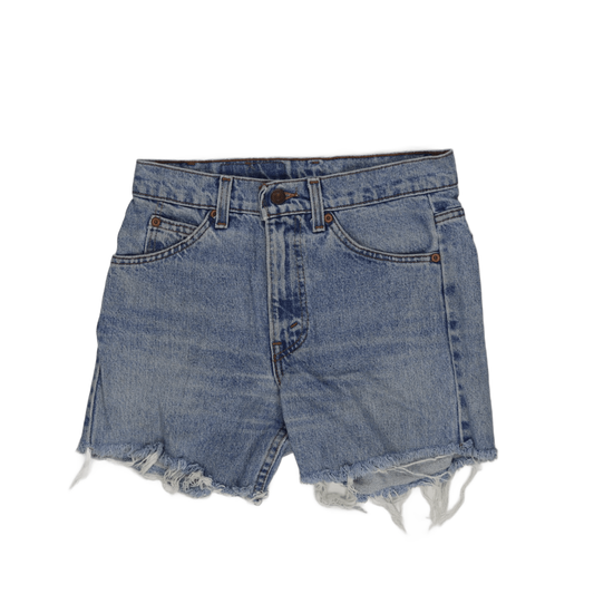 Levi's Vintage Blue Denim Shorts Women's W29 Cotton 3 Inch Inseam Distressed Cut-Off