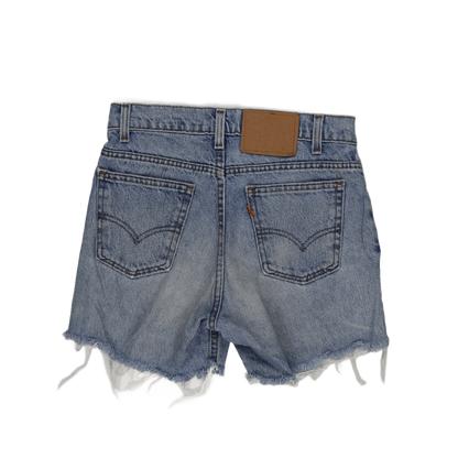 Levi's Vintage Blue Denim Shorts Women's W29 Cotton 3 Inch Inseam Distressed Cut-Off
