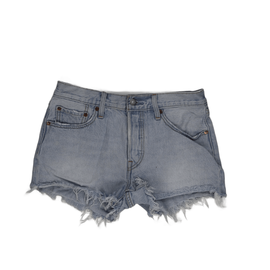 Levi's Vintage Light Blue Distressed Denim Shorts Women's Size 10 100% Cotton 7 Inch Inseam