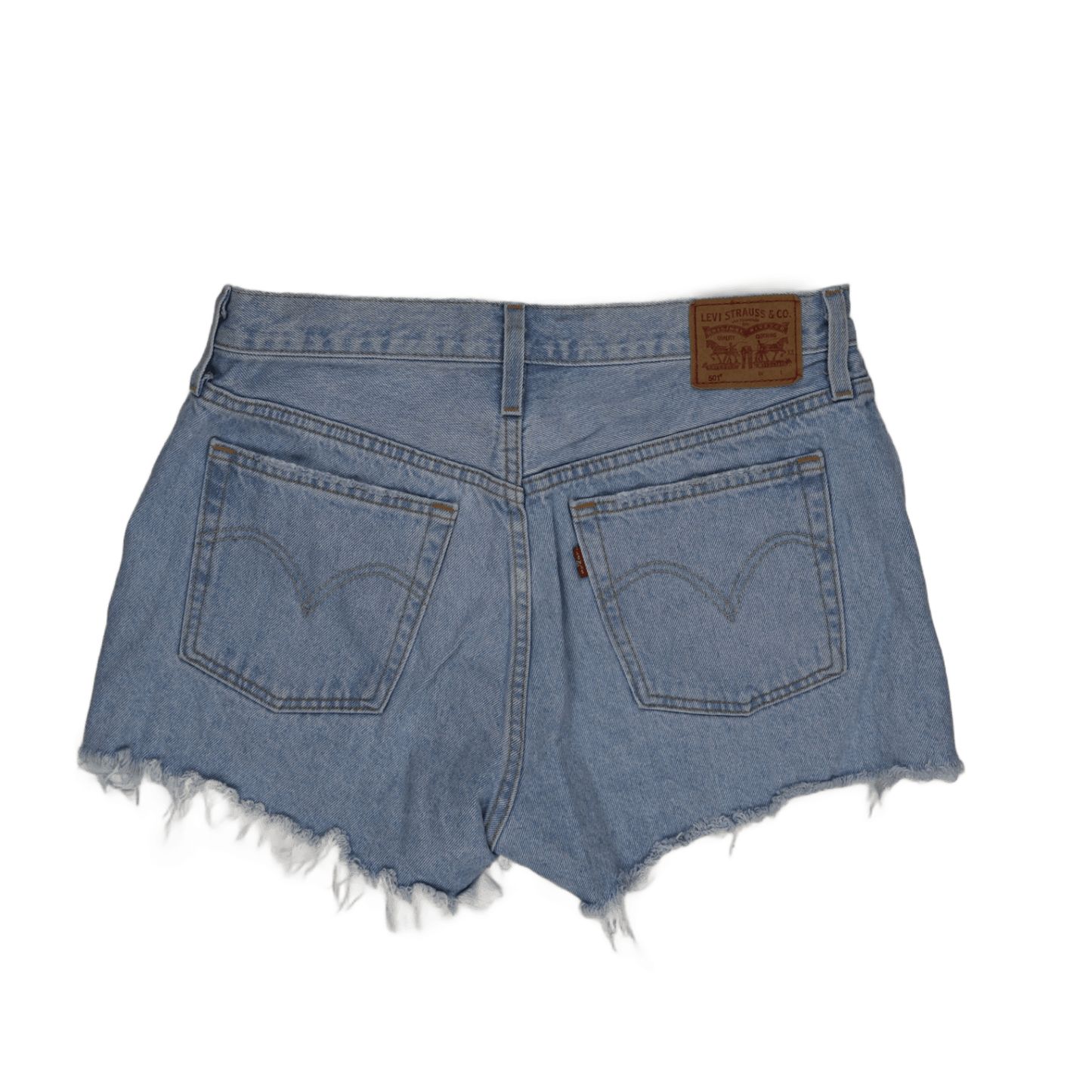 Levi's 501 Distressed Light Blue Denim Shorts W28 Vintage 100 Cotton