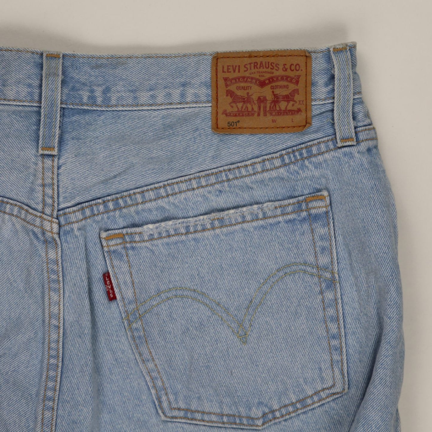 Levi's 501 Distressed Light Blue Denim Shorts W28 Vintage 100 Cotton