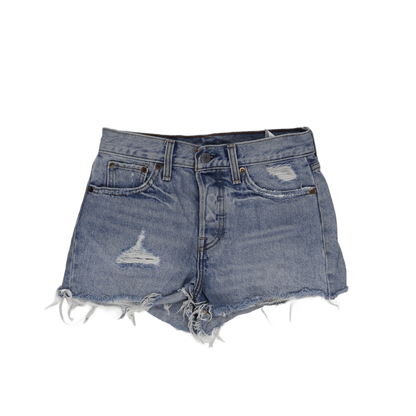 Levi's Vintage 501 Distressed High Waisted Denim Shorts Light Blue 29W Cotton