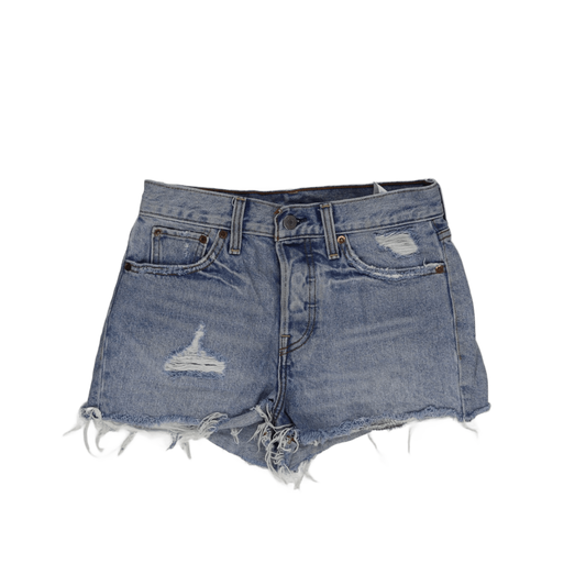 Levi's Vintage 501 Distressed High Waisted Denim Shorts Light Blue 29W Cotton