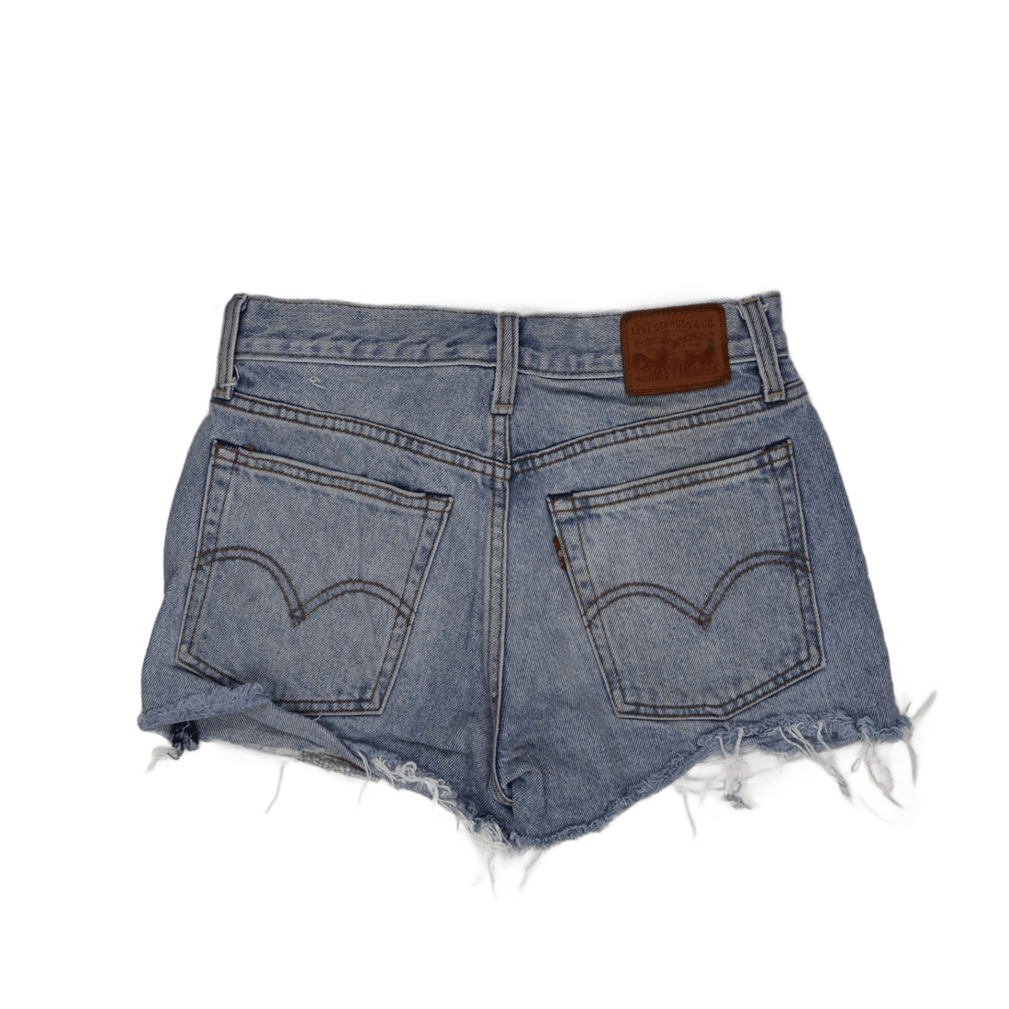 Levi's Vintage 501 Distressed High Waisted Denim Shorts Light Blue 29W Cotton