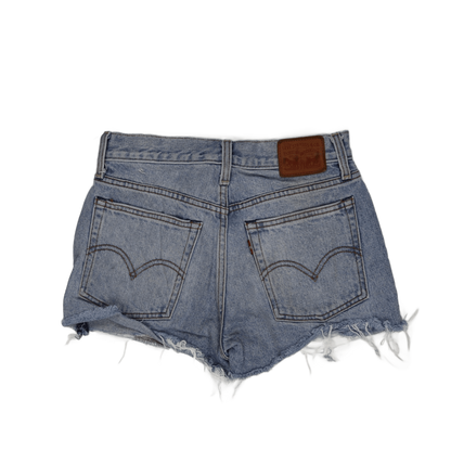 Levi's Vintage 501 Distressed High Waisted Denim Shorts Light Blue 29W Cotton