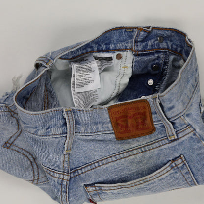 Levi's Vintage 501 Distressed High Waisted Denim Shorts Light Blue 29W Cotton