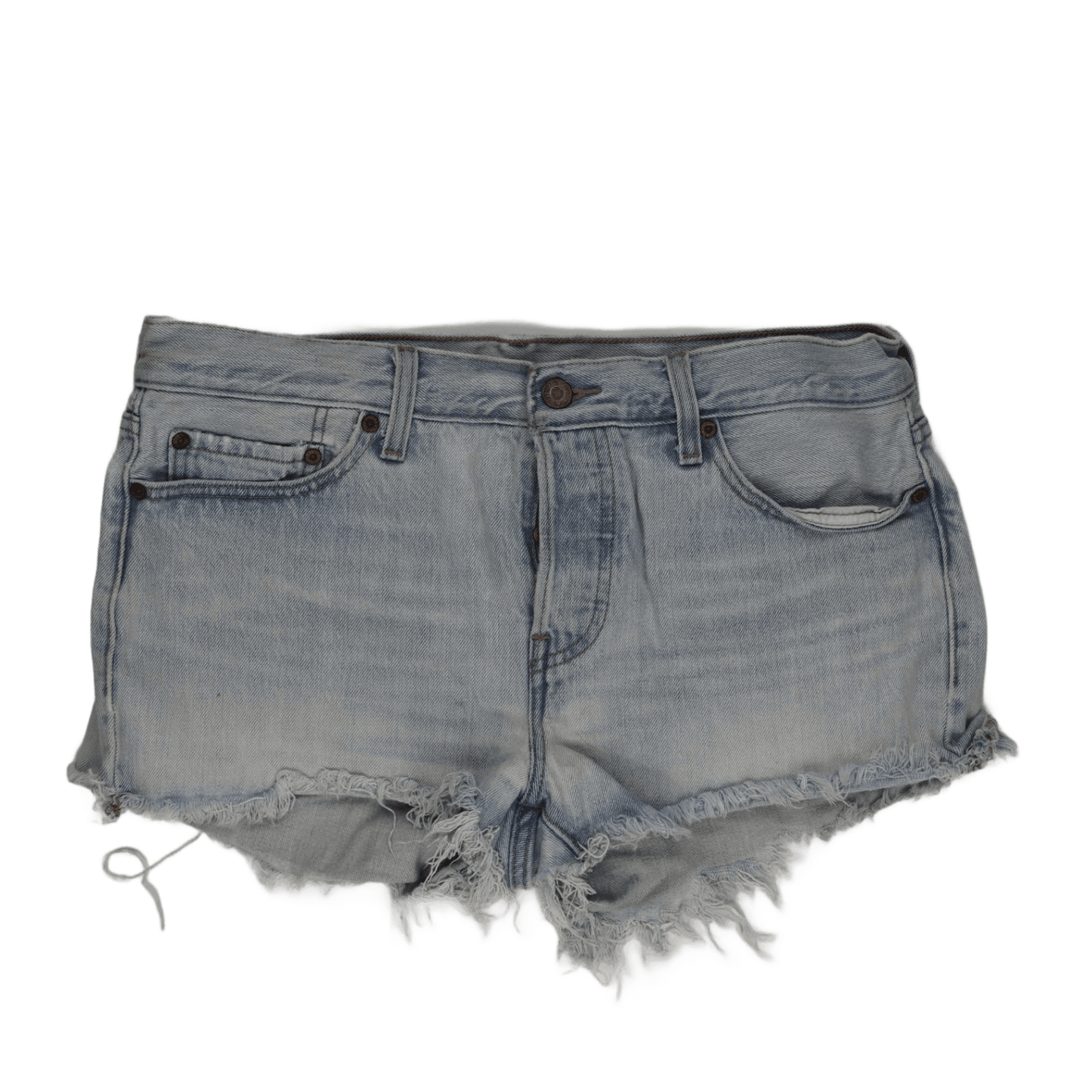 Levi's Women's Vintage Light Blue Distressed Denim Cut-Off Shorts W30 100% Cotton Casual