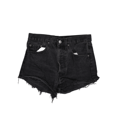 Levi's 501 Vintage Black Denim Cut Off Shorts W27 Cotton Women