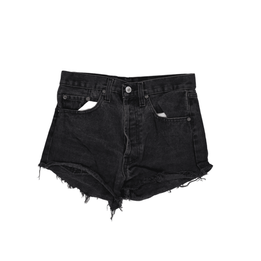 Levi's 501 Vintage Black Denim Cut Off Shorts W27 Cotton Women