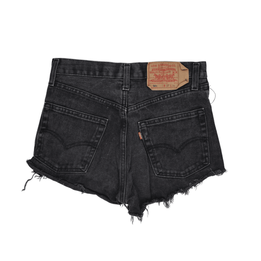 Levi's 501 Vintage Black Denim Cut Off Shorts W27 Cotton Women
