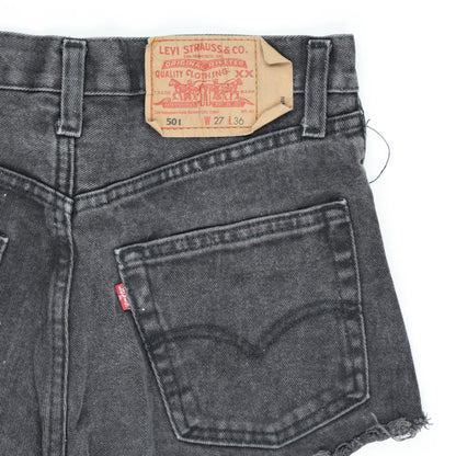 Levi's 501 Vintage Black Denim Cut Off Shorts W27 Cotton Women