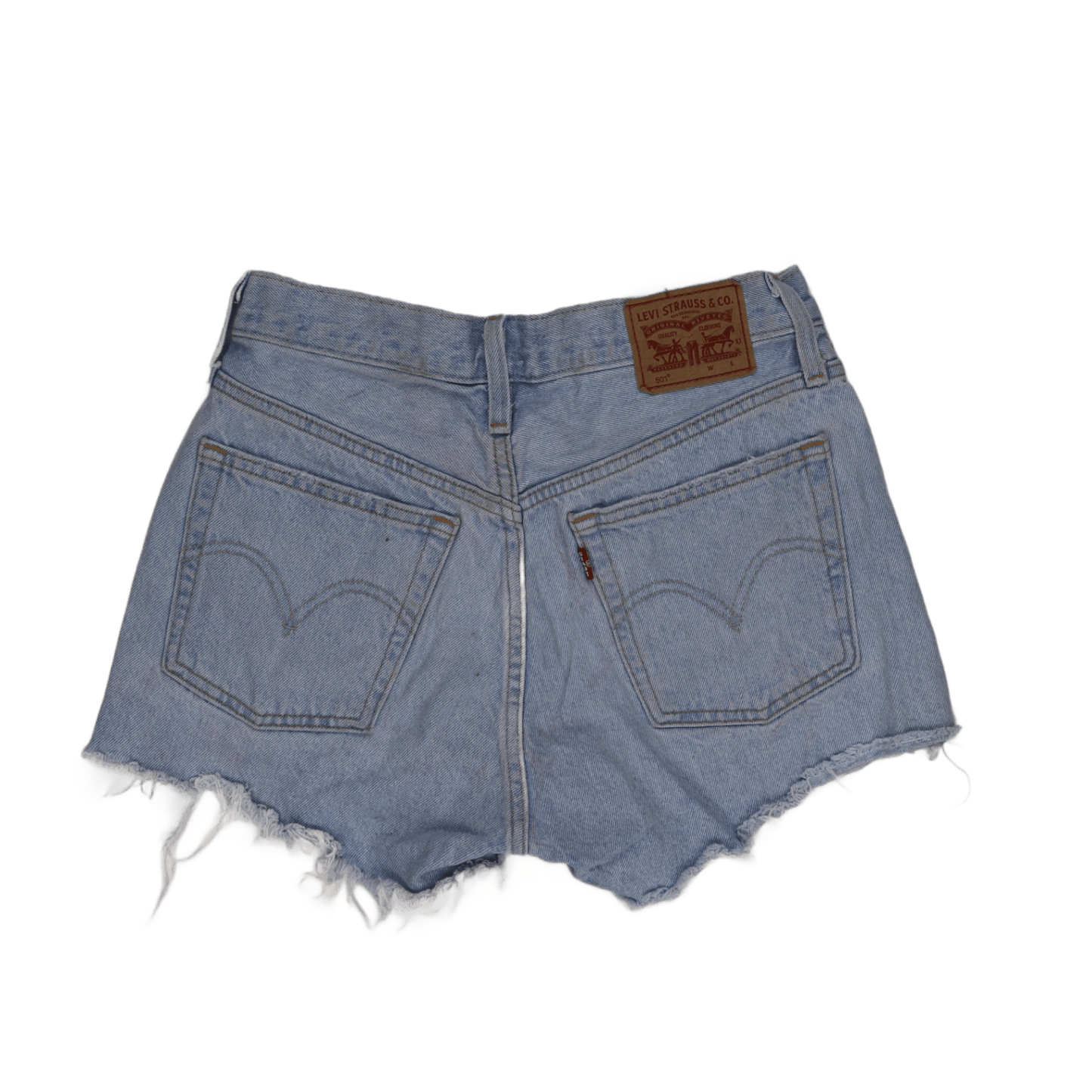 Levi's 501 Women's Vintage Distressed Denim Shorts Light Blue W27 Cotton