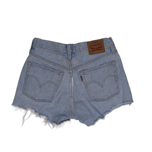 Levi's 501 Women's Vintage Distressed Denim Shorts Light Blue W27 Cotton