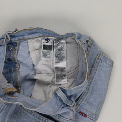 Levi's 501 Women's Vintage Distressed Denim Shorts Light Blue W27 Cotton