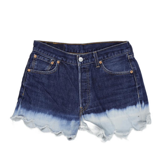 Levi's 501 Dip Dye High Waist Denim Shorts Blue W30 Cotton Vintage