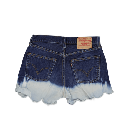 Levi's 501 Dip Dye High Waist Denim Shorts Blue W30 Cotton Vintage
