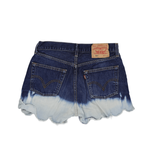 Levi's 501 Dip Dye High Waist Denim Shorts Blue W30 Cotton Vintage