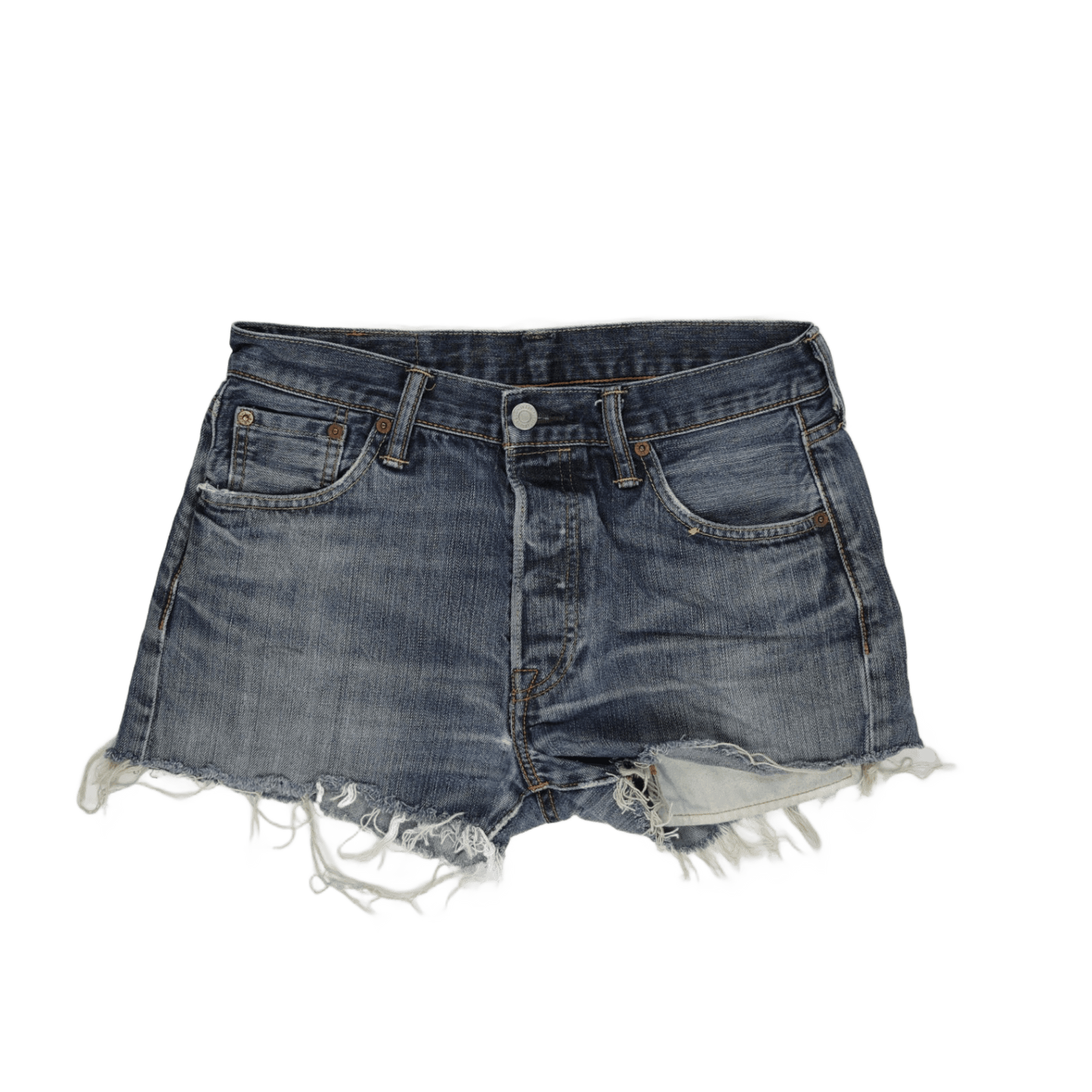 Levi's 501 High Rise Vintage Blue Denim Shorts W30 Cotton